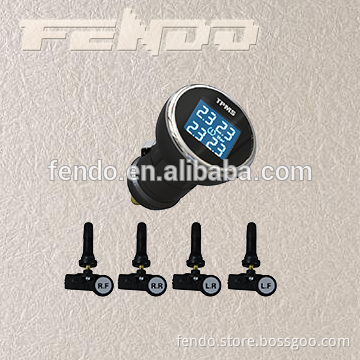 built-in Sensors Wireless Universal TPMS for car Tire Pressure Monitoring System with cigarette plug for car Tire Guage